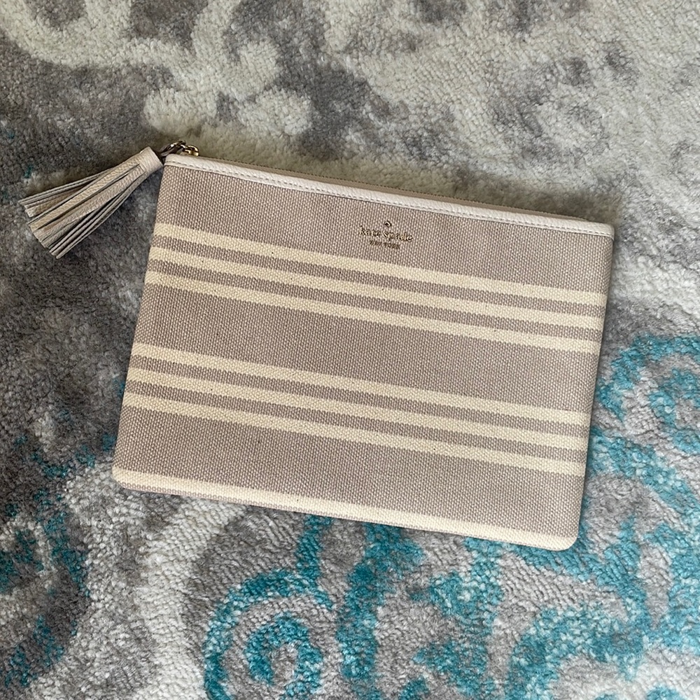 Kate Spade Gia Striped Fabric Pouch
